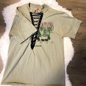 Vintage Lace Up Tee